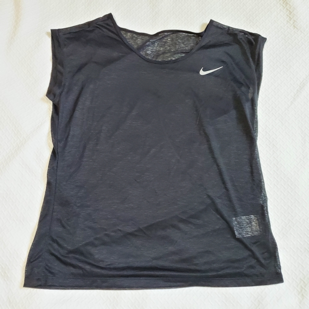 Nike Sheer Running Top Black Size Medium NWT